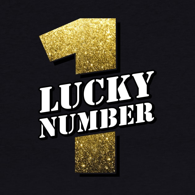 'Gold Lucky Number 1' Awesome Lucky Number Gift by ourwackyhome